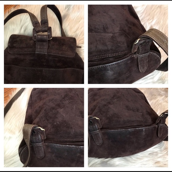 Vintage Authentic CHANEL Suede Drawstring Backpack - Picture 6 of 8